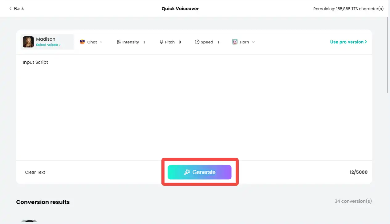 click on Generate